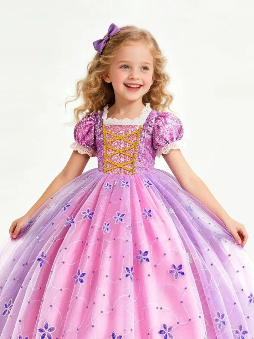 Princess Dress Up Cape with Crown & Tutu Costume Set for Girls Ages 3-8